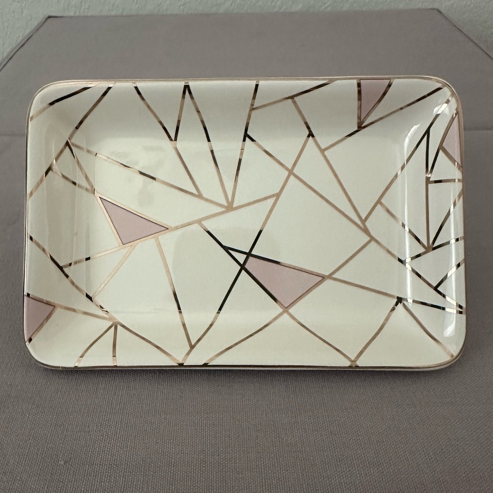 Summer & Rose Geometric Tray in Pink and Gold - Brand New
